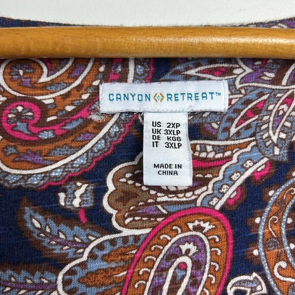 Canyon retreat Paisley Print Women's Dress size 2xp stretch comfortable boho - Picture 10 of 14